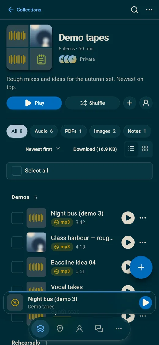 The same collection on a phone