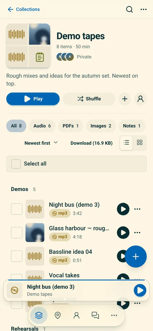 The same collection on a phone
